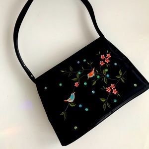Vintage Guess Fall purse embroidered birds